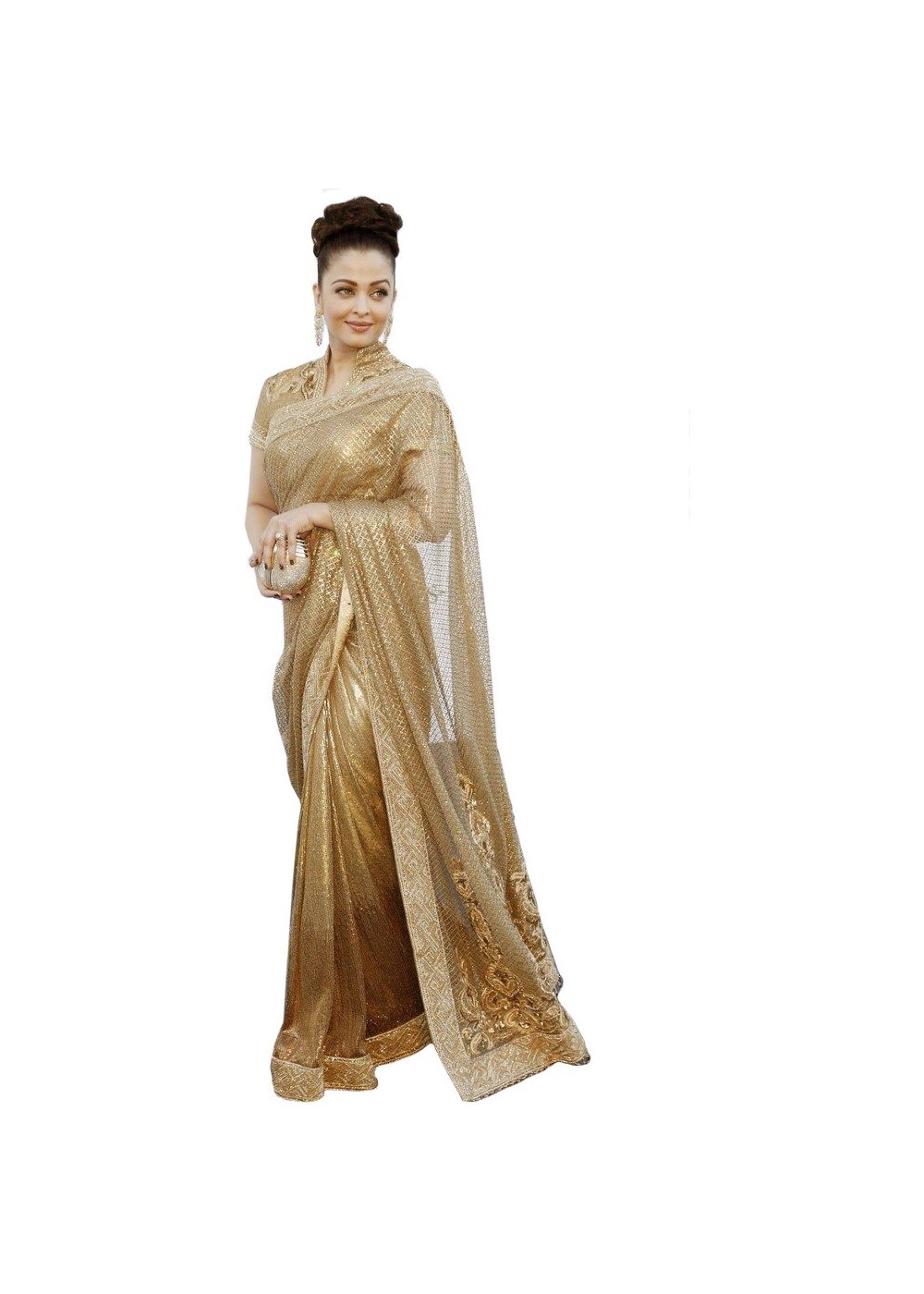 Sequin Design Copper Bollywood Saree